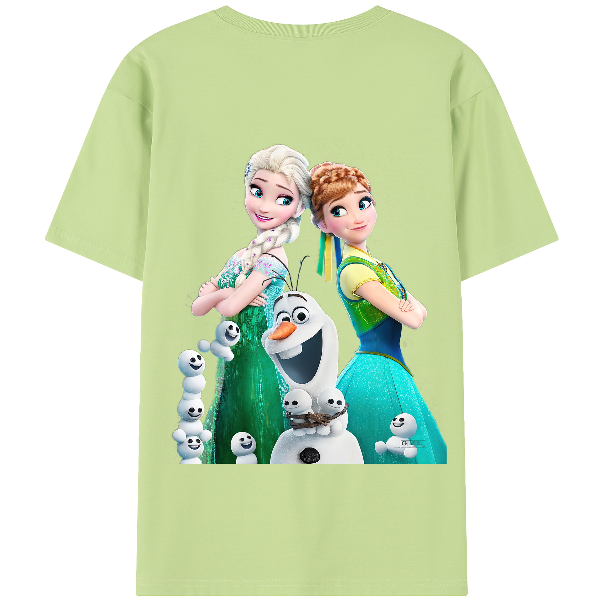 （画像用） アナと雪の女王 アンナ エルサ Frozen Anna Elsa 綿100％半袖Tシャツ（背面プリント）